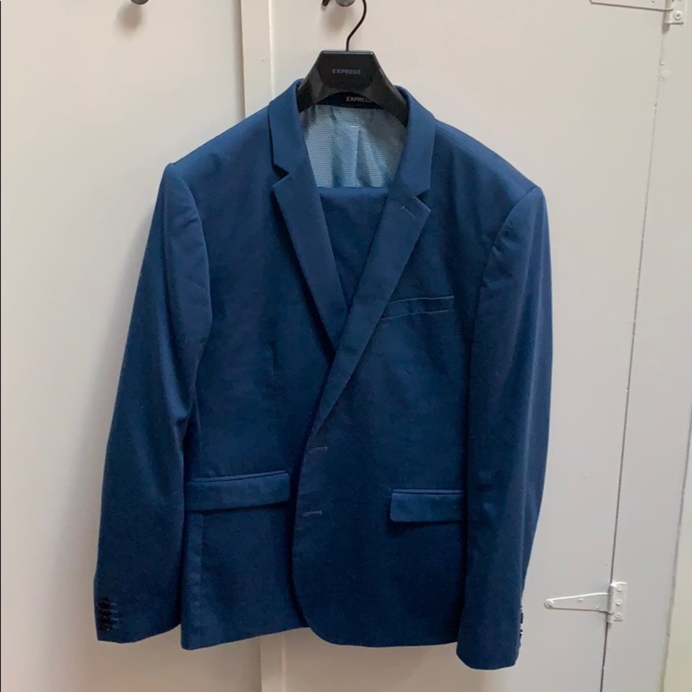 Express Bright Blue Extra Slim Suit 44R / 34x30